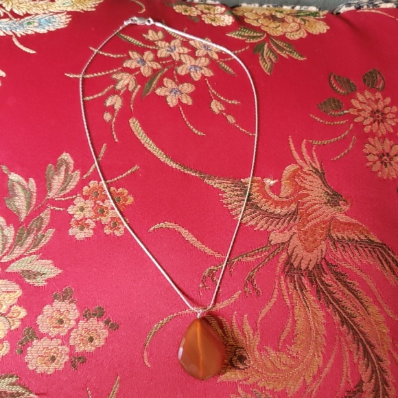 Camelian & Sterling Pendant Necklace - Picture 4 of 8